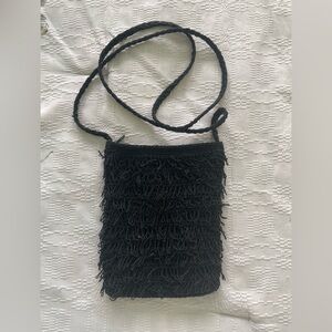 Black Shag Shoulder Bag